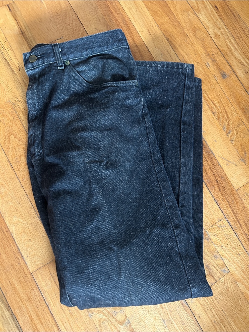 Vintage L.L.Bean USA Made Union Black Denim Jeans 36x32